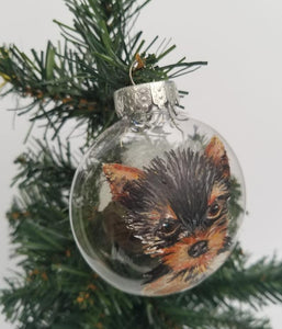 Custom Pet Ornament On Clear Plastic Disc Ornament